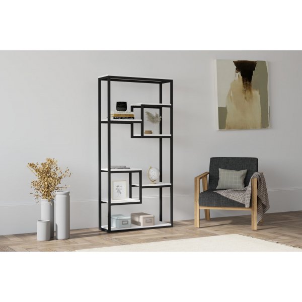 Emina kirjahylly - Valkoinen/musta