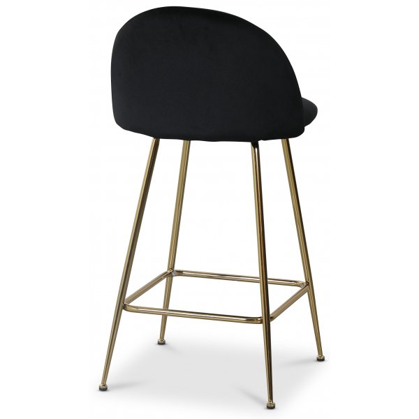 Art Velvet- baarituoli - Musta sametti / messinki Art Velvet- baarituoli - Musta sametti / messinki