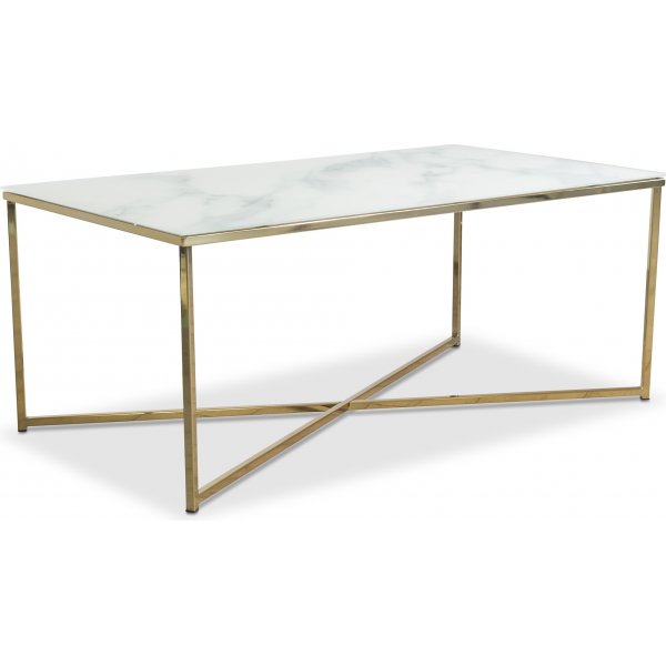 Palasso-sohvapyt 110 cm - messinki / vaalea marmorointi