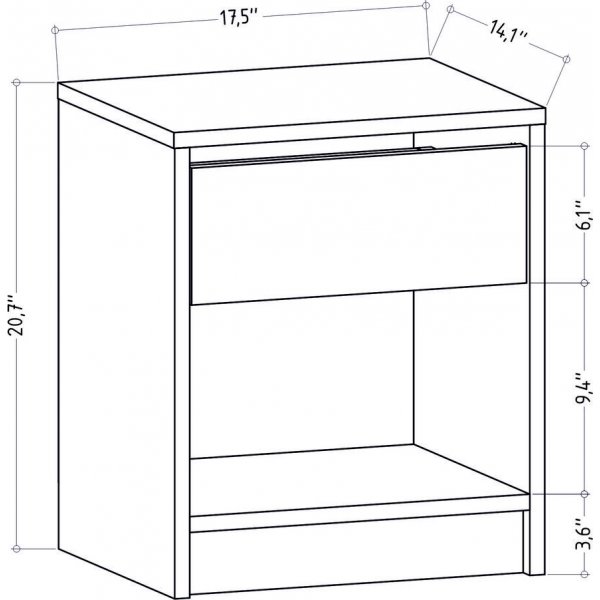 Sheridan yöpöytä - antrasiitti Sheridan yöpöytä - antrasiitti