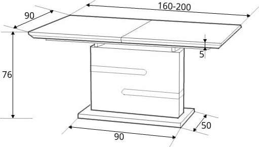 Cathrina ruokapöytä 160-220 cm - Valkoinen / harmaa Cathrina ruokapöytä 160-220 cm - Valkoinen / harmaa