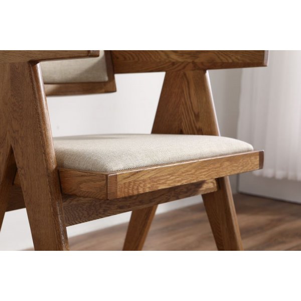 Nojatuoli Pähkinäpuu / Pellava - Sara Nojatuoli Pähkinäpuu / Pellava - Sara