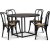 Sintorp ruokailuryhm, pyre ruokapyt 115 cm sis. 4 sarjaa taivutettuja tuoleja - Musta marmori (laminaatti) + Huonekalujen hoitosarja tekstiileille