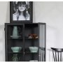 Cliff-vitriinikaappi, pelti (highboard) - Musta / Kirkas lasi