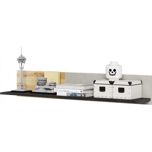 Qubic seinähylly - Artisan tammi/harmaa/musta Qubic seinähylly - Artisan tammi/harmaa/musta