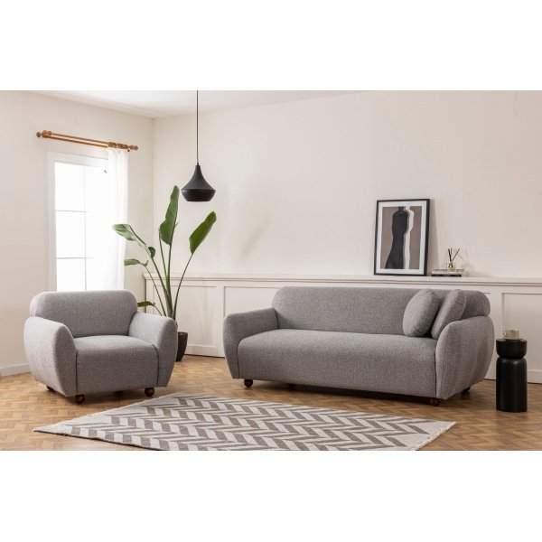 Eddy 3-istuttava sohva - vaaleanharmaa Eddy 3-istuttava sohva - vaaleanharmaa