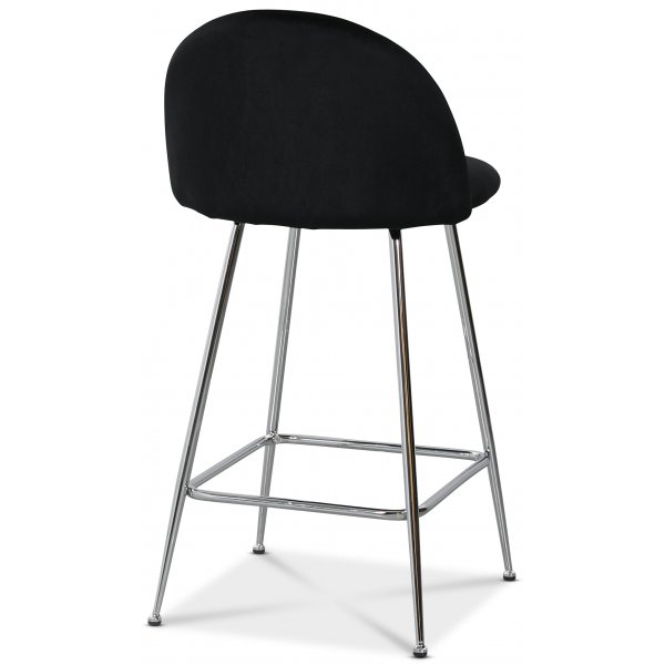 Art Velvet -baarituoli - Musta sametti / Kromi + Huonekalujen tahranpoistoaine Art Velvet -baarituoli - Musta sametti / Kromi + Huonekalujen tahranpoistoaine