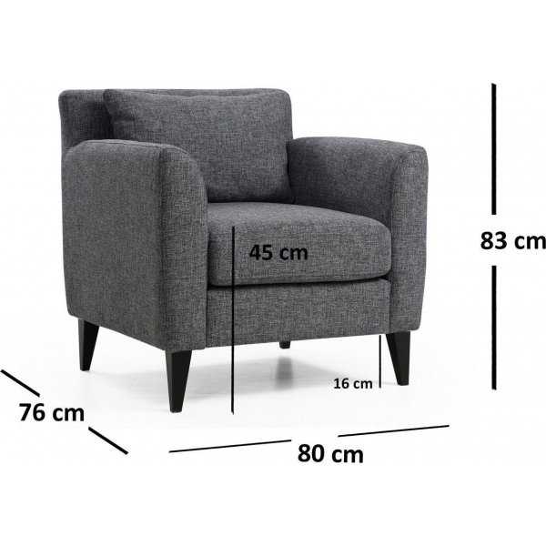 Nordic nojatuoli - Tummanharmaa Nordic nojatuoli - Tummanharmaa