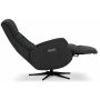 Ylellinen Comfort-recliner, nojatuoli (2 shkmoottoria), sisnrakennettu jalkatuki - Tummanharmaa kangas