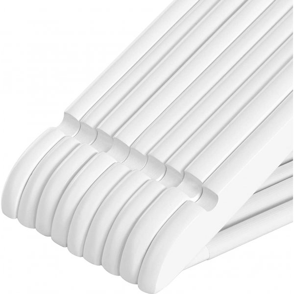 Vaateripustin, puinen, 44,5 cm, 20 kpl - Valkoinen/vaaleanpunainen Vaateripustin, puinen, 44,5 cm, 20 kpl - Valkoinen/vaaleanpunainen