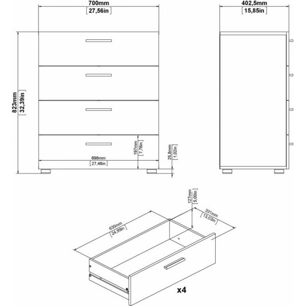 Pepe leve lipasto 4 laatikolla - tryffeli