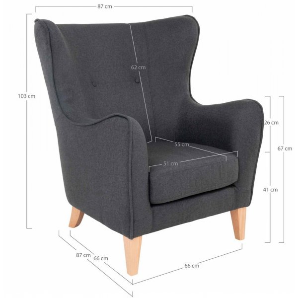 Campo nojatuoli - tummanharmaa/py�kki