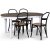 Skagen elintarvikeryhmä; ruokapöytä 160/210x90 cm - Valkoinen/ruskea öljytty tammi ja 4 Danderyd No.16 tuolia Musta