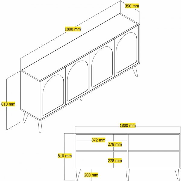 Lyon senkki - Ruskea/pähkinä Lyon senkki - Ruskea/pähkinä