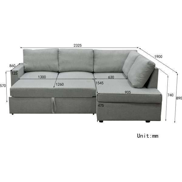 Trn-vuodesohva avoimella pdyll - Vasen + Huonekalujen tekstiilien puhdistus