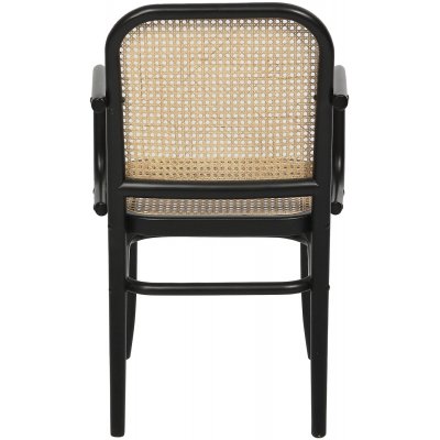 Svyrunkoinen tuoli taivutettua puuta - rottinki/musta + Huonekalujen jalat