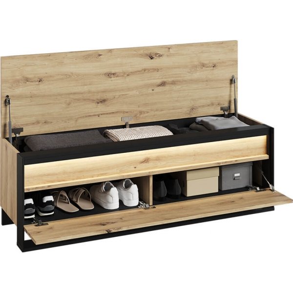 Quant eteisen penkki 135 cm - Artisan tammi/musta Quant eteisen penkki 135 cm - Artisan tammi/musta