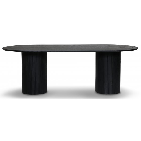 Nova soikea ruokapöytä mustaksi petsattua saarnia 215x100 cm Nova soikea ruokapöytä mustaksi petsattua saarnia 215x100 cm