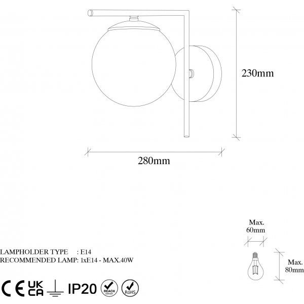 Monde seinävalaisin - Antiikki/kirkas Monde seinävalaisin - Antiikki/kirkas