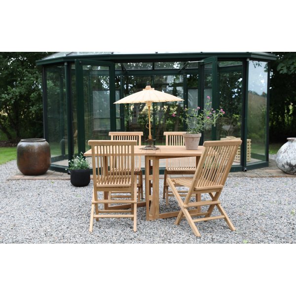 Saltö ulkoruokailuryhmä taitettava pöytä 4 ruokapöydän tuolilla - teak Saltö ulkoruokailuryhmä taitettava pöytä 4 ruokapöydän tuolilla - teak