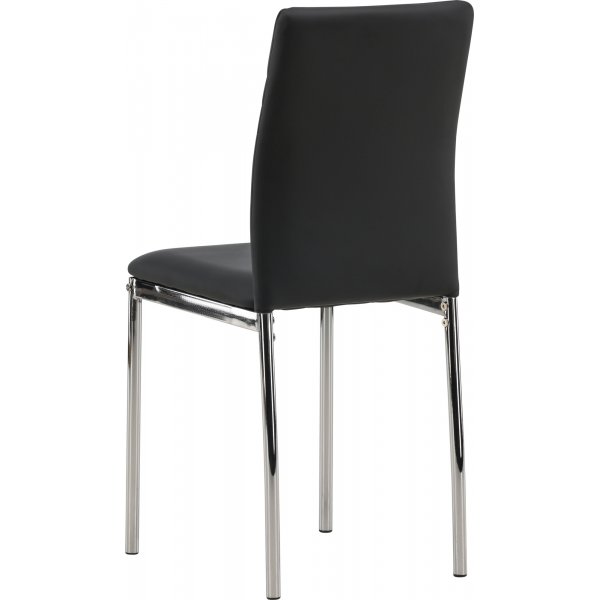 Lily ruokapydn tuoli - Musta PU/kromi