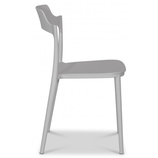 Abbe pinottava muovinen ruokapöydän tuoli - harmaa Abbe pinottava muovinen ruokapöydän tuoli - harmaa