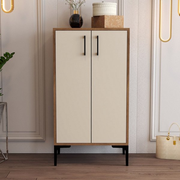 Prahan kenkäkaappi - pähkinä/kerma Prahan kenkäkaappi - pähkinä/kerma