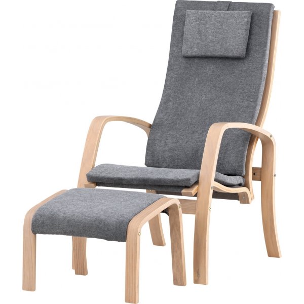 Grötö lepotuoli - Tummanharmaa/valkittu Grötö lepotuoli - Tummanharmaa/valkittu