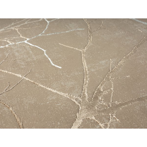 Creation Tree koneella kudottu matto Beige/kupari Creation Tree koneella kudottu matto Beige/kupari