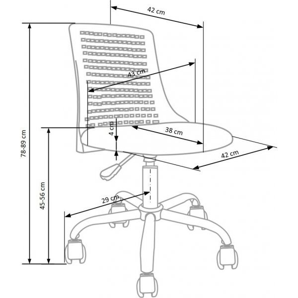 Zandra-toimistotuoli lapsille - Harmaa Zandra-toimistotuoli lapsille - Harmaa