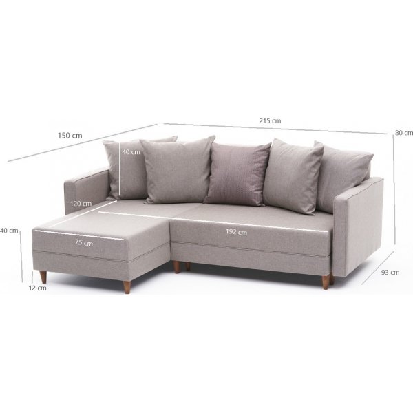 Aydam vuodesohva vasen - Kermanvalkoinen Aydam vuodesohva vasen - Kermanvalkoinen