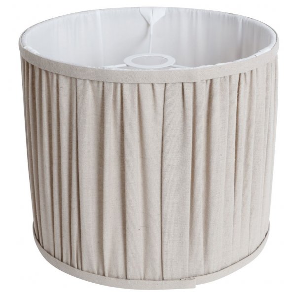 Laskostettu lampunvarjostin D 38 cm - Beige pellava