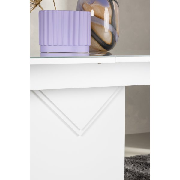 Pluto ruokapöytä 120-160 x 90 cm - Valkoinen Pluto ruokapöytä 120-160 x 90 cm - Valkoinen