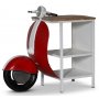 Vintage Vespa baaritiski/ypyt 104 x 44 cm - Punainen/valkoinen