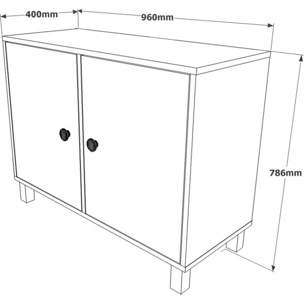 Vilamo kaappi 35 - Mnty/musta