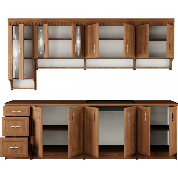 Margaret täydellinen keittiö 260 cm - pähkinä Margaret täydellinen keittiö 260 cm - pähkinä