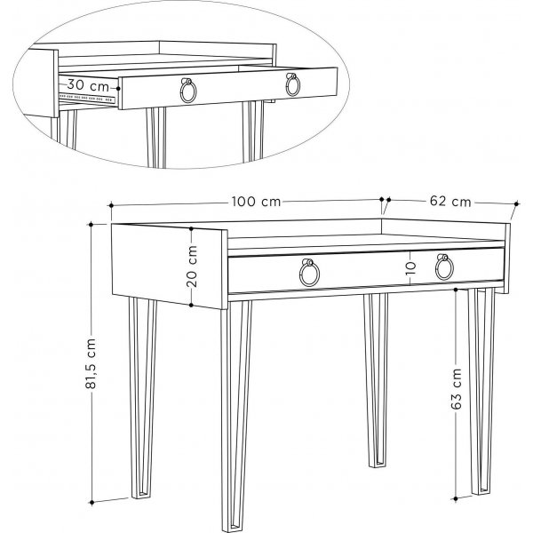 Sienip�yt� 100x62 cm - Valkoinen