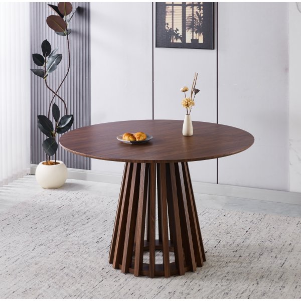 Inez pyöreä ruokapöytä Ø120 cm - Ruskeaksi petsattu tammi Inez pyöreä ruokapöytä Ø120 cm - Ruskeaksi petsattu tammi