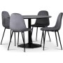 Seat ruokailuryhm, ruokapyt + 4 Carisma samettituolia - Musta / harmaa