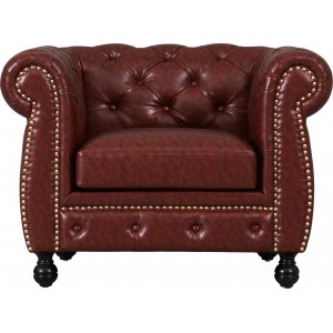 Chesterfield-nojatuoli ruskeaa PU-muovia - Charles Chesterfield-nojatuoli ruskeaa PU-muovia - Charles