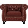 Chesterfield-nojatuoli ruskeaa PU-muovia - Charles