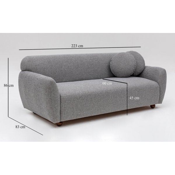 Eddy 3-istuttava sohva - vaaleanharmaa Eddy 3-istuttava sohva - vaaleanharmaa
