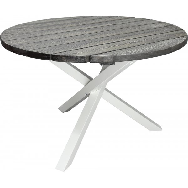 Scottsdale ruokapöytä Ø112 cm - Shabby Chic harmaa/valkoinen Scottsdale ruokapöytä Ø112 cm - Shabby Chic harmaa/valkoinen