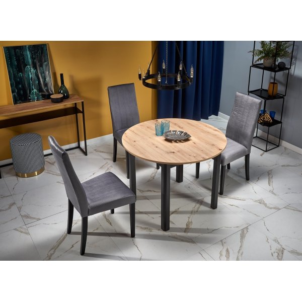 Jatkettava ruokap�yt� 102-142 cm tammi/musta