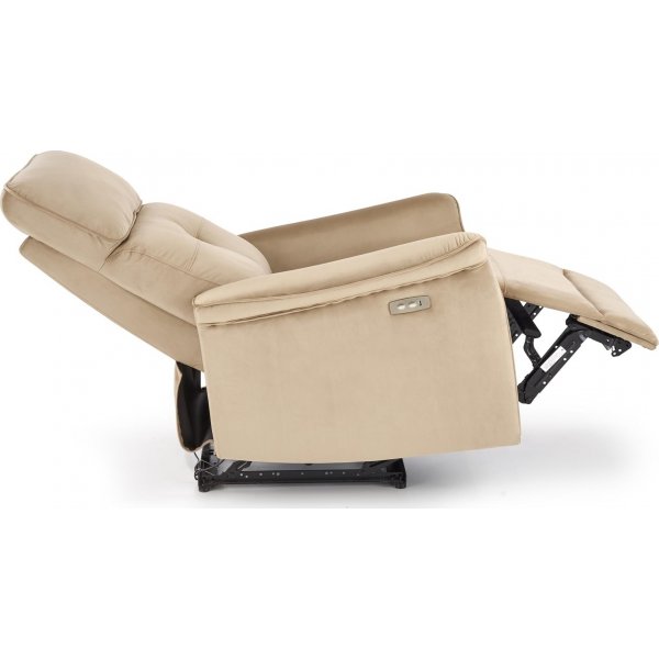 Semir sähköinen lepotuoli, jossa USB - beige sametti Semir sähköinen lepotuoli, jossa USB - beige sametti