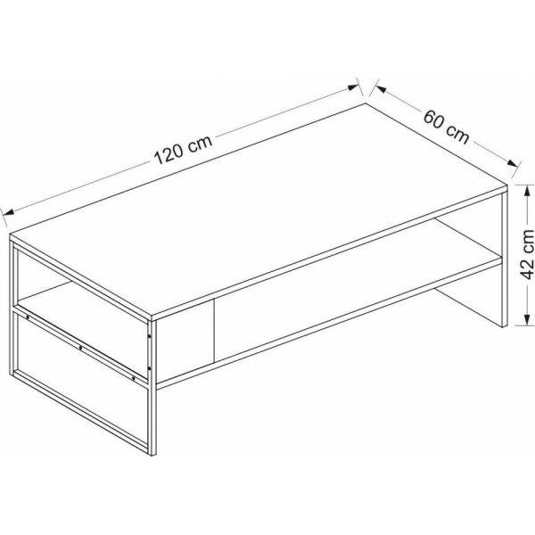 Concord sohvap�yt� 120 x 60 cm - Valkoinen/musta