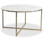 Palasso- sohvapyt 80cm halkaisijalla - Messinki / Vaalea marmori