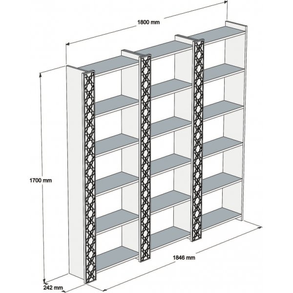 Miesta kirjahylly - pähkinä/valkoinen Miesta kirjahylly - pähkinä/valkoinen