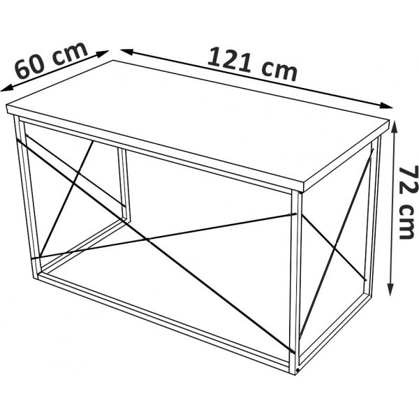 Työpöytä 121x60 cm - Pähkinä/musta Työpöytä 121x60 cm - Pähkinä/musta