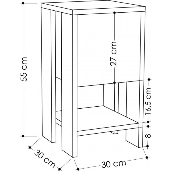 Ema yöpöytä - Valkoinen/vaalea mokka Ema yöpöytä - Valkoinen/vaalea mokka